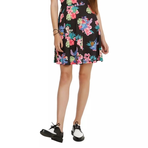 New Disney Lilo & Stitch Floral Print Dress by Hot Topic size S junior’s - Picture 3 of 8
